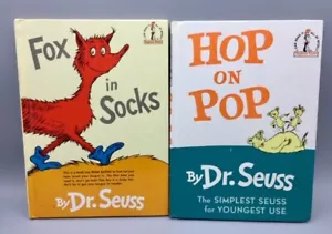 2 Dr. Seuss Books Hop on Pop & Fox in Socks Kids Books Nice - Picture 1 of 6