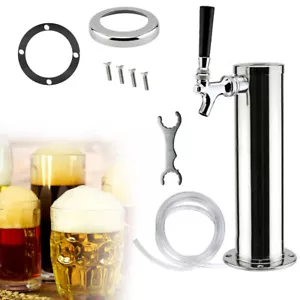 Edelstahl Schanksäule Zapfhahn Bierturm Spender Zapfsäule Biergläser Tragbar - Bild 1 von 11