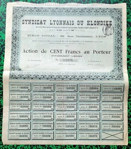 Canada & Dépt 69 - Territoire du Yukon Siège à Lyon - Cie Minière (Or) de 1901 - Afbeelding 1 van 1