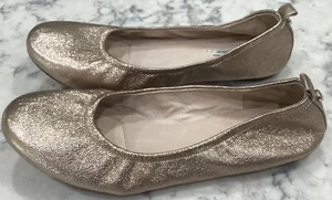 Alex Marie Gold Metallic ballet Slip on flats Shoes Casual Dressy Size 7.5 NEW - Picture 1 of 8