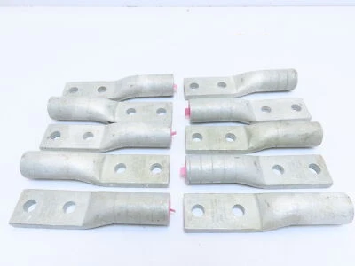 (QTY-10) Burndy HYLUG YA34A3 500KCMIL MCM 2-Hole 1/2"Stud Crimp Compression Lug - Image 1 of 4