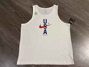 Nike Dri-FIT Team USA Olympics Training Tank Top White Mens M CK0457-100 NEW - Picture 1 of 4