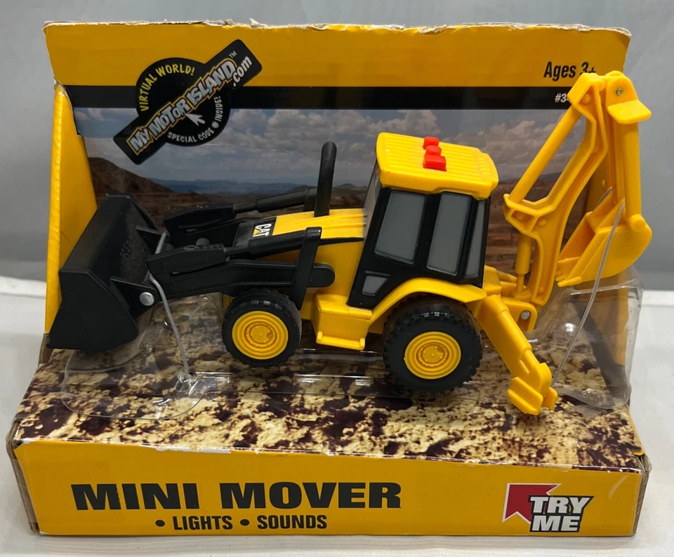 CAT Mini Mover Loader Backhoe Lights & Sounds Battery Operated - 011543346104 - Image 1 of 4
