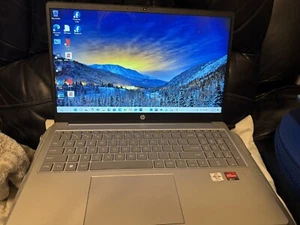NEW HP 15.6" Midnight Blue AMD Touchscreen Laptop Computer with Wireless Mouse - Picture 1 of 10