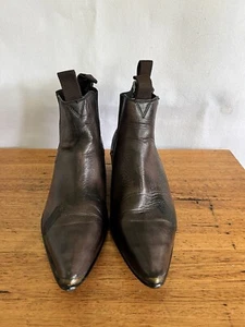 π₯ WINDSOR SMITH brown Embroidered Cowboy Western Boots 8 - Picture 1 of 6