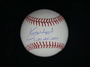 KERRY WOOD SIGNED OFFICIAL MAJOR LEAGUE BASEBALL INSCRIBED CUBS HOF 2024 JSA COA - Picture 1 of 2