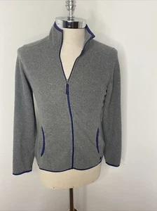 LL Bean Fleece Jacket Sz S Gray Zip Front Sweatshirt Coat Pockets - Picture 1 of 7