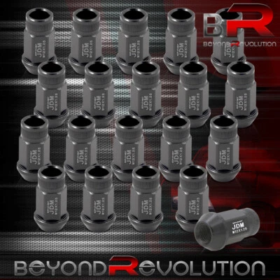JDM 20PC Gray Wheel Lug Nut M12X1.25MM Pitch Thread Open Ended Extended Aluminum - Image 1 of 3