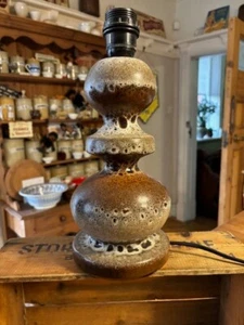 Vintage 1960’s / 1970’s Brown Art / West German Pottery Hooped Shaped Table Lamp - Picture 1 of 6