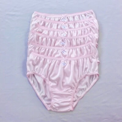 Bikini rosa 7 piezas ropa interior para mujer bragas de nailon calzoncillos suaves sedosos cadera 38"-42" XL Foto 1 de 4