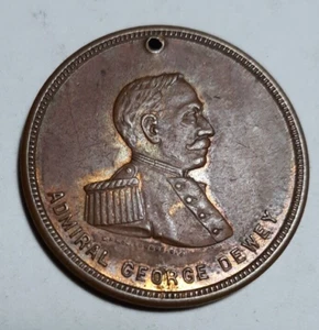 KIRKMANS BORAX SOAP TOKEN 1899 PORTRAIT OF DEWEY TONED UNC CONDITION - Picture 1 of 2