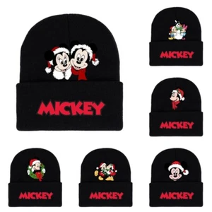 Unisex Mickey Minnie Christmas Knitted Hat Beanie Fisherman Winter Hat Cap Gifts - Picture 1 of 11