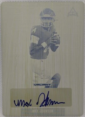 MAX JOHNSON 2022 Leaf Valiant RC AUTO PRINTING PLATE SP 1/1 LSU Texas A&M One of - Image 1 of 2
