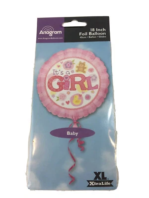 Anagram Baby Foil Balloon It's A Girl Lot Of 3 Pink - Image 1 of 4