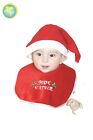 Cappello di Babbo Natale + Bavetta neonato natalizia PEGASUS