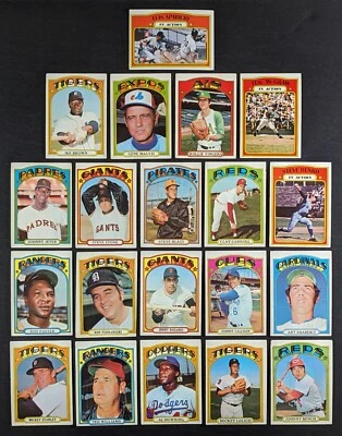 Lote de 20 tarjetas de béisbol 1972 Topps Ted Williams Johnny Bench Foto 1 de 3