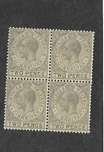 GIBRALTAR, KGV 1912 DEFINS, 2d SG 78, 2 X LM/MINT, 2 X MNH, SOME PERF SEPERATION - Picture 1 of 1
