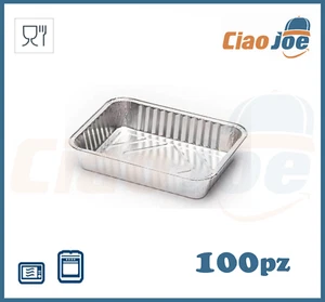 100 Contenitori / Vaschette In Alluminio 4 Porzioni Per Alimenti Per Asporto - Imagen 1 de 1