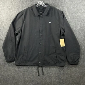 Vans Torrey Skate Jacket Men's Large Black Canvas Snap Button NWT - Picture 1 of 10