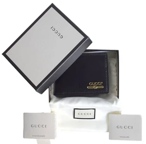GUCCI Herren Geldbörse Portemonnaie Wallet Leder schwarz - Picture 1 of 8