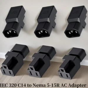 6-Pack IEC 320 C14 3Pole Male to Nema 5-15R USA 3Pole Female Power Adapters, - Picture 1 of 5