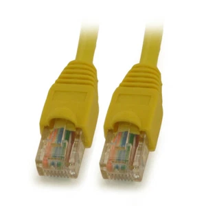 Cable de conexión Ethernet RJ45 Cat5E de 5 pies trenzado sin enganches arrancado AMARILLO - Imagen 1 de 2