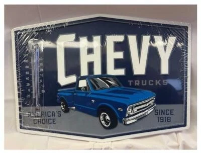 Camionetas Chevy de colección America's Choice desde 1918 calibre de letrero de metal de 14" en relieve Foto 1 de 3