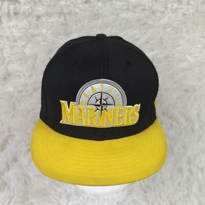 MLB Seattle Mariners New Era 59Fifty Fitted Hat 7 1/4" 57.7 cm Yellow & Black - Picture 1 of 9