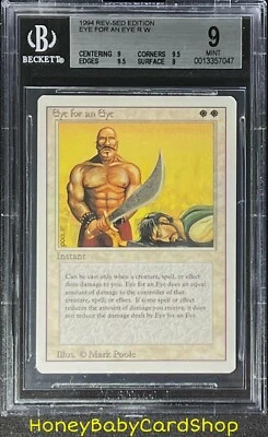 MTG 3rd Edition Revised 1994 Eye for an Eye BGS 9.0Q++ (Quad++) Mint Old School - Image 1 of 4