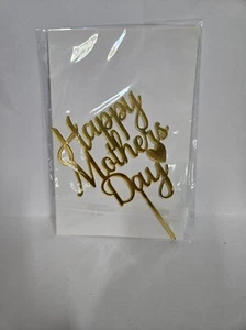 Happy Mother's Day Cake Topper 10pc Set, Acrylic, Gold, 5.5'' Tall - Picture 1 of 2