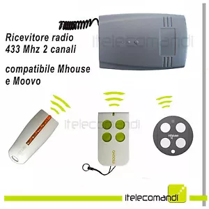 Receiver Radio Receiver 433 MHZ 2 Canals Compatible With Moovo And Mhouse - Picture 1 of 1