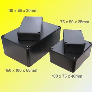 Caja de proyecto electrónica de plástico negro ABS caja de pasatiempos estuche con tornillos - Imagen 1 de 2