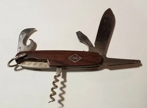 Collectible Imperial Ireland 6 pc. Multi-tool Stainless Pocket Knife Wood Handle - Picture 1 of 12