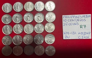 $R7 Philippines - 1 (one) coin from Mint Bag  - Silver 10 Centavos 1938-M  BU - Picture 1 of 4