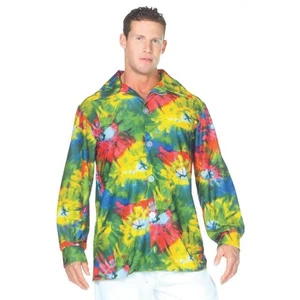 Underwraps Costumes Mens 60s Tie-Dyed Shirt Costume - One Size Fits Most - Yello - Picture 1 of 2