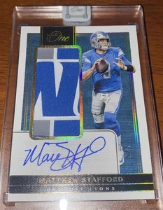 Panini One 2019 - Parche autógrafos Matthew Stafford #/5 (AU, MEM) Lions Rams MVP - Imagen 1 de 3