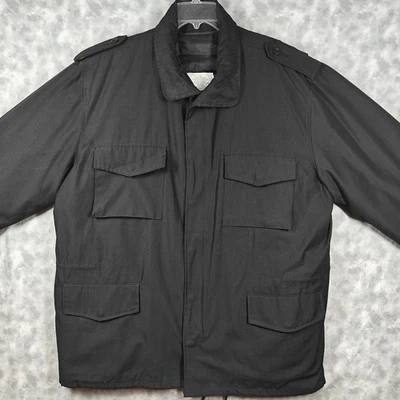 Fox Outdoor Cold Weather Field Coat 2XL Black Quilted Liner Military Style 50in - Image 1 of 4