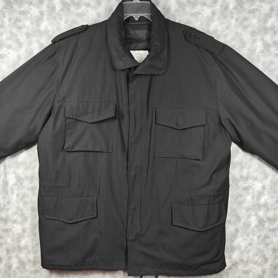 Fox Outdoor Cold Weather Field Coat 2XL Black Quilted Liner Military Style 50in - Image 1 of 4
