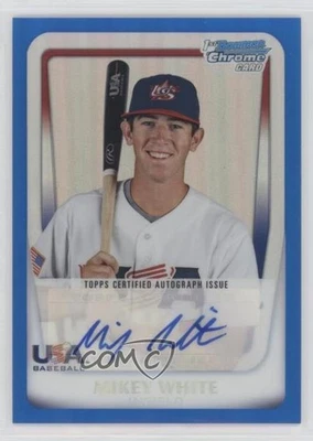 2011 Bowman Chrome USA 18U National Team Refractors Blue /99 Mikey White Auto - Image 1 of 2
