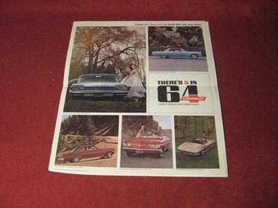 Chevy & Corvette 1964 folleto de ventas folleto catálogo original antiguo Foto 1 de 4