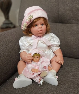 Lee Middleton Baby & Me, sculpted by Reva Schick plus tiny dolly - Image 1 of 4