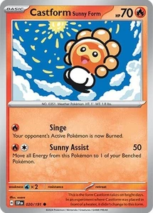 Castform Sunny Form 020/191 | Surging Sparks | Common Non Holo NM Pokémon Card - Picture 1 of 1