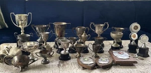Silver Trophy Collection x28 JobLot Bundle Vintage EPNS Trophies Man Cave Props - Picture 1 of 7