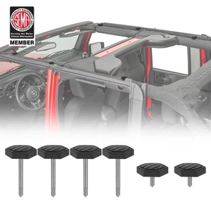 Ajuste 07-18 Jeep Wrangler JK 6 piezas techo blando marco ventana puerta perillas envolventes negro - Imagen 1 de 12