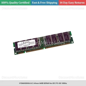 HYS64V8300GU-8-C Infineon 64MB SDRAM Non ECC PC-100 100Mhz - Picture 1 of 1