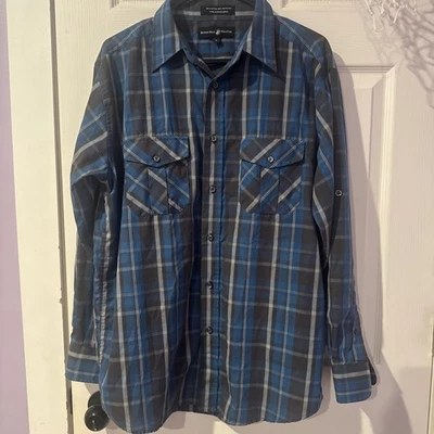 Beverly Hills поло клуб длинным рукавом клетку на пуговицах размер L - Изображение 1 из 3