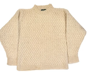 Suéter GLENEDEN Marfil Lana Pura Tejido con Cable Talla Med Hecho en Inglaterra Patrón Raro - Imagen 1 de 5