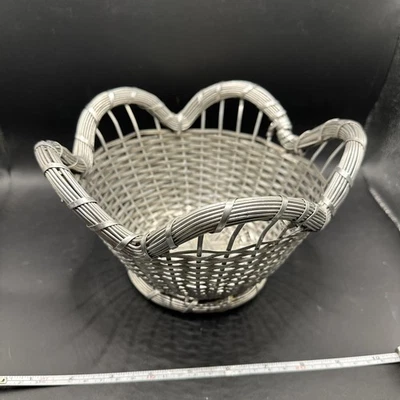 Cesta de alambre de aluminio cuenco rollos tejidos hilo de frutas sin óxido decoración del hogar Foto 1 de 4