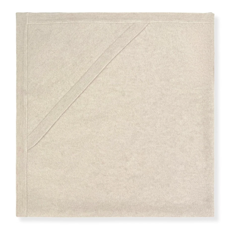 Manta de recepción 100 % cachemir con capucha en azúcar morena - unisex, 30” x 30”... Foto 1 de 4