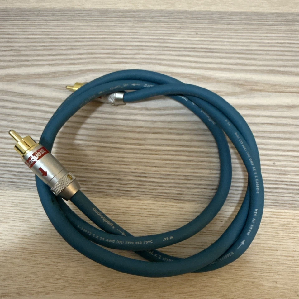 VINTAGE Audioquest Turquoise RCA cables SINGLE 1 Meter USED - Image 1 of 1